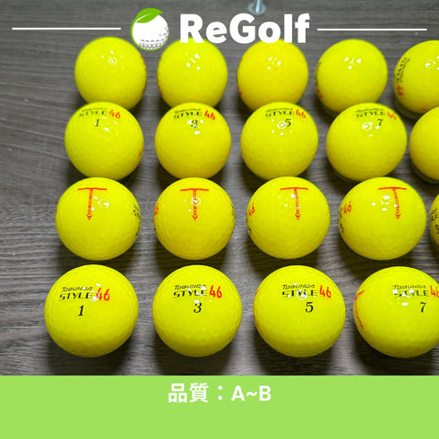 【中古】 ロストボール トブンダ スタイル 46 イエロー 20球 ABランク ゴルフボール リゴルフ